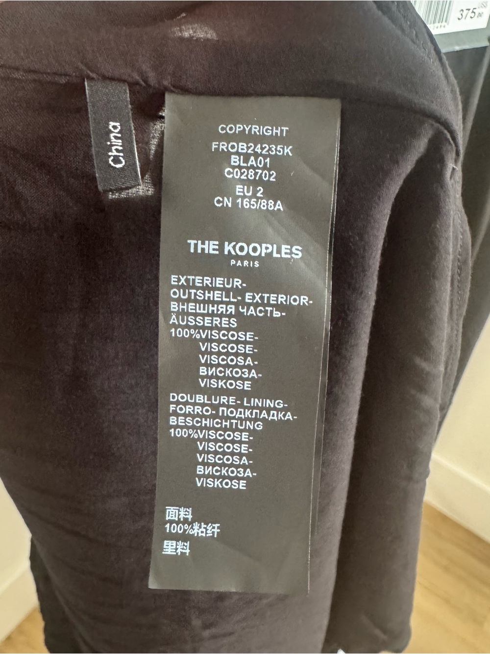 The Kooples Long Draped Black Sleeveless High-Low Ruffle Dress - Picture 2 of 11